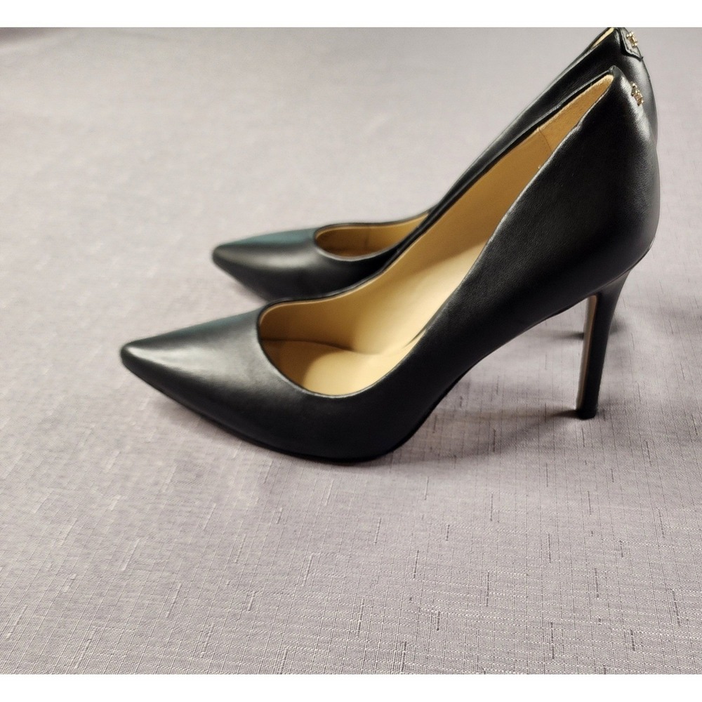 Sam Edelman Hazel Black Leather Pointed Toe Stiletto Sexy Pumps Heels Size 5.5 - Picture 10 of 10